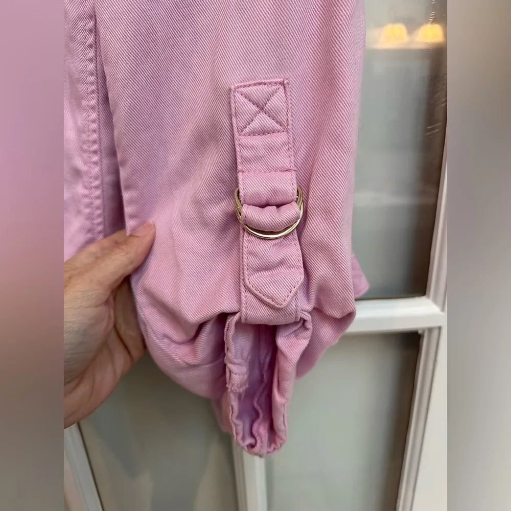 White House Black Market Dusty Rose Pink Drape Front Roll Sleeve Jacket Size XL - Image 6