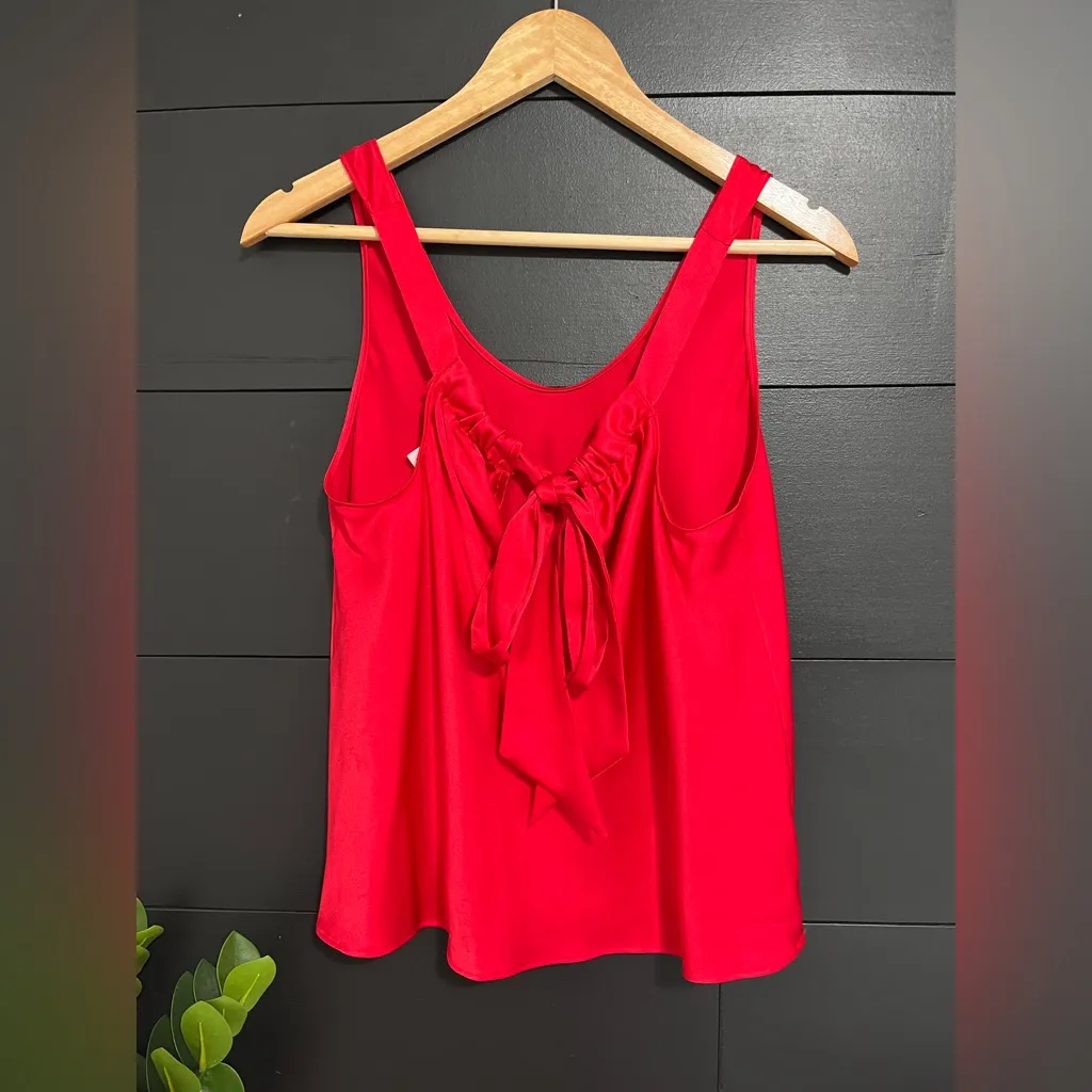 VICTORIA’S SECRET Spicy Red Silky Vintage Sash Tank Top Sexy Sz M EUC - Image 2