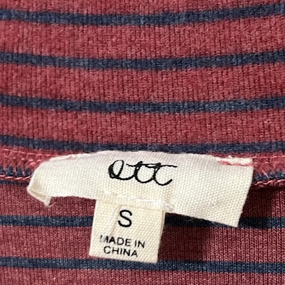 Ott women’s size small pullover long sleeve striped turtleneck blue super soft - Image 2