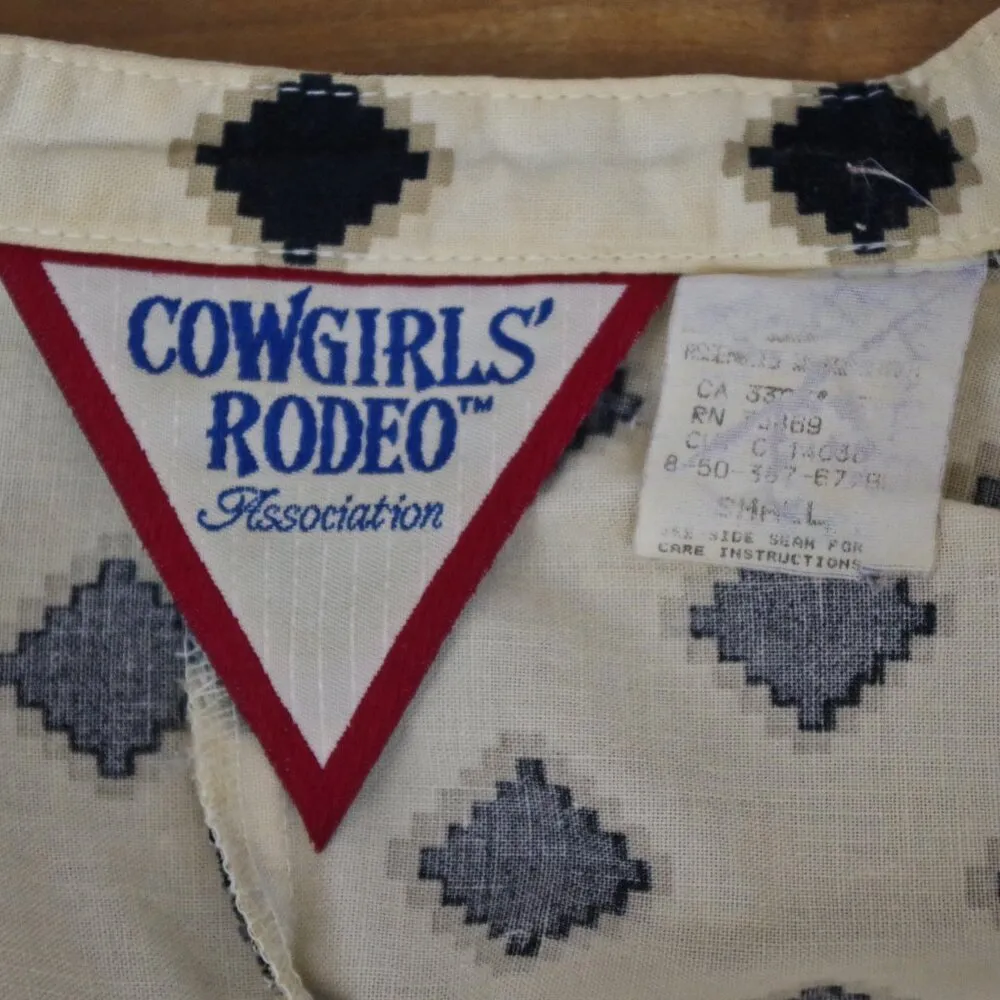 Cowgirls' Rodeo Association Vintage Cropped Western Top Small Black - Image 2