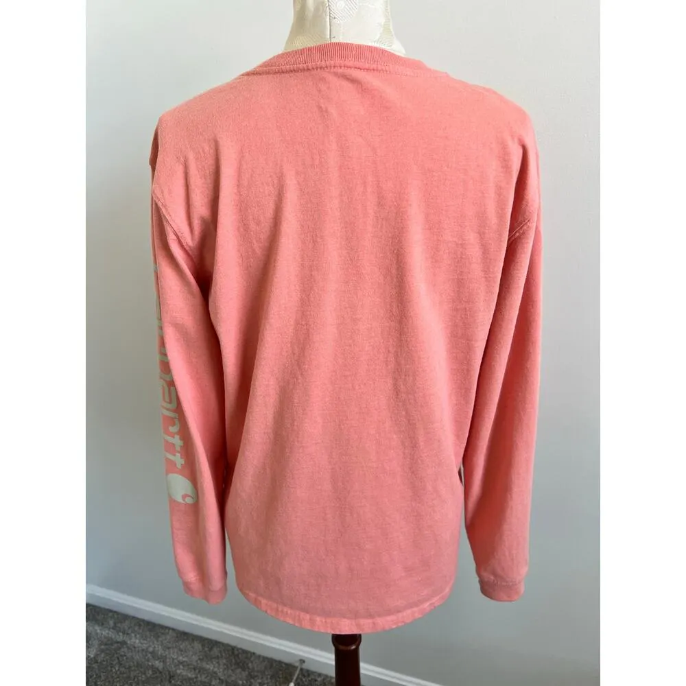 Carhartt Loose Fit Long Sleeve Logo Sleeve Graphic T-Shirt Medium - Image 2