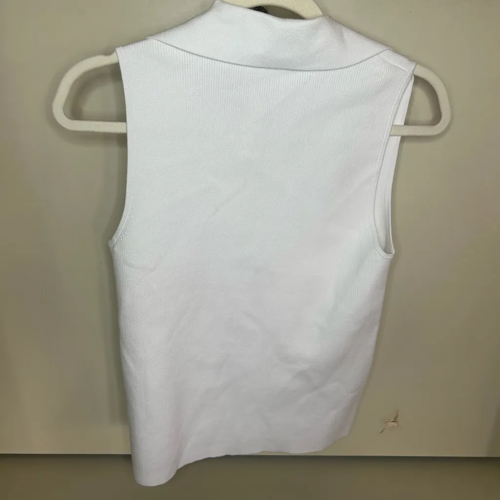 Madewell NWT Cotton Johnny-Collar Sweater Tank size medium - Image 4