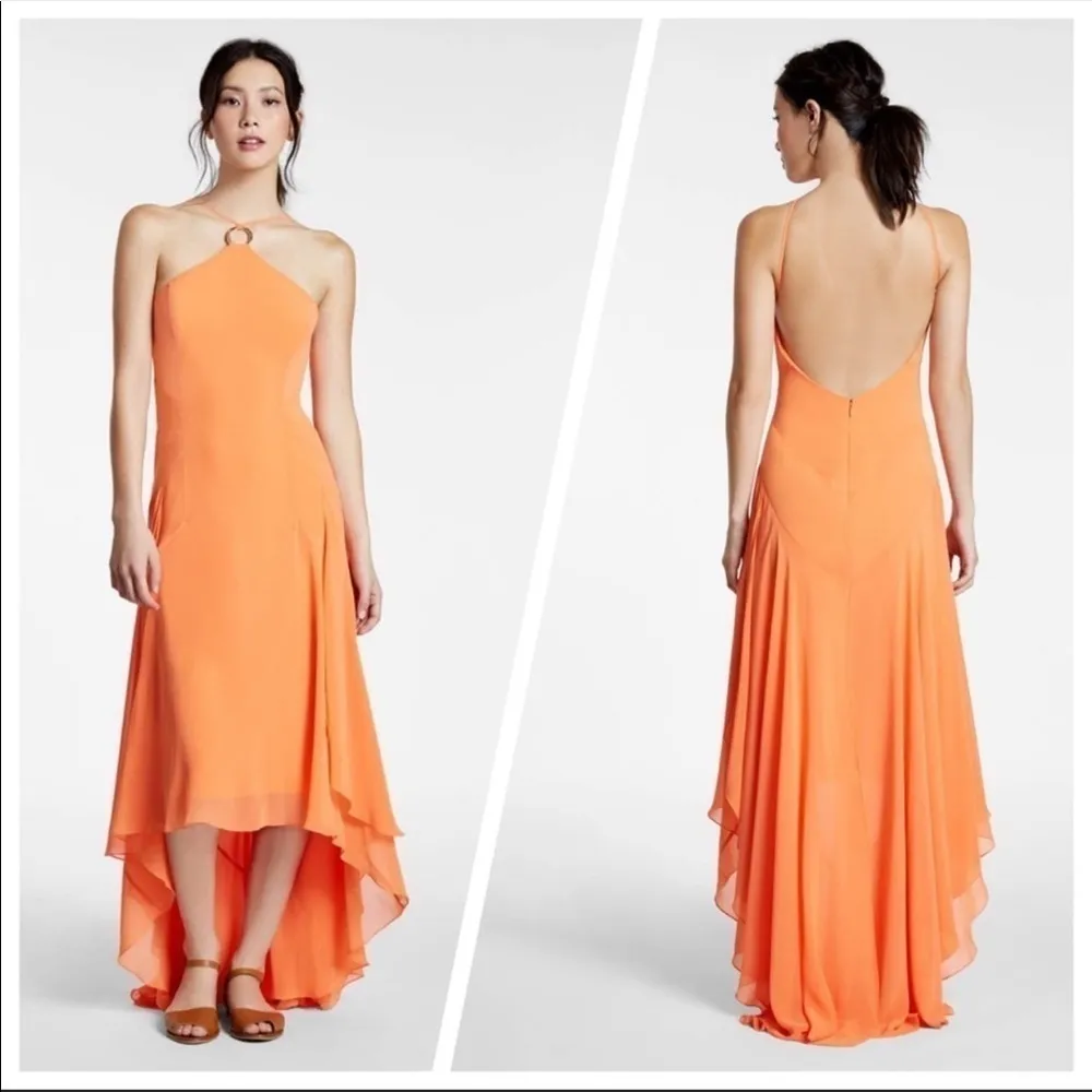 Halston Halter Georgette Gown 0 - Image 9