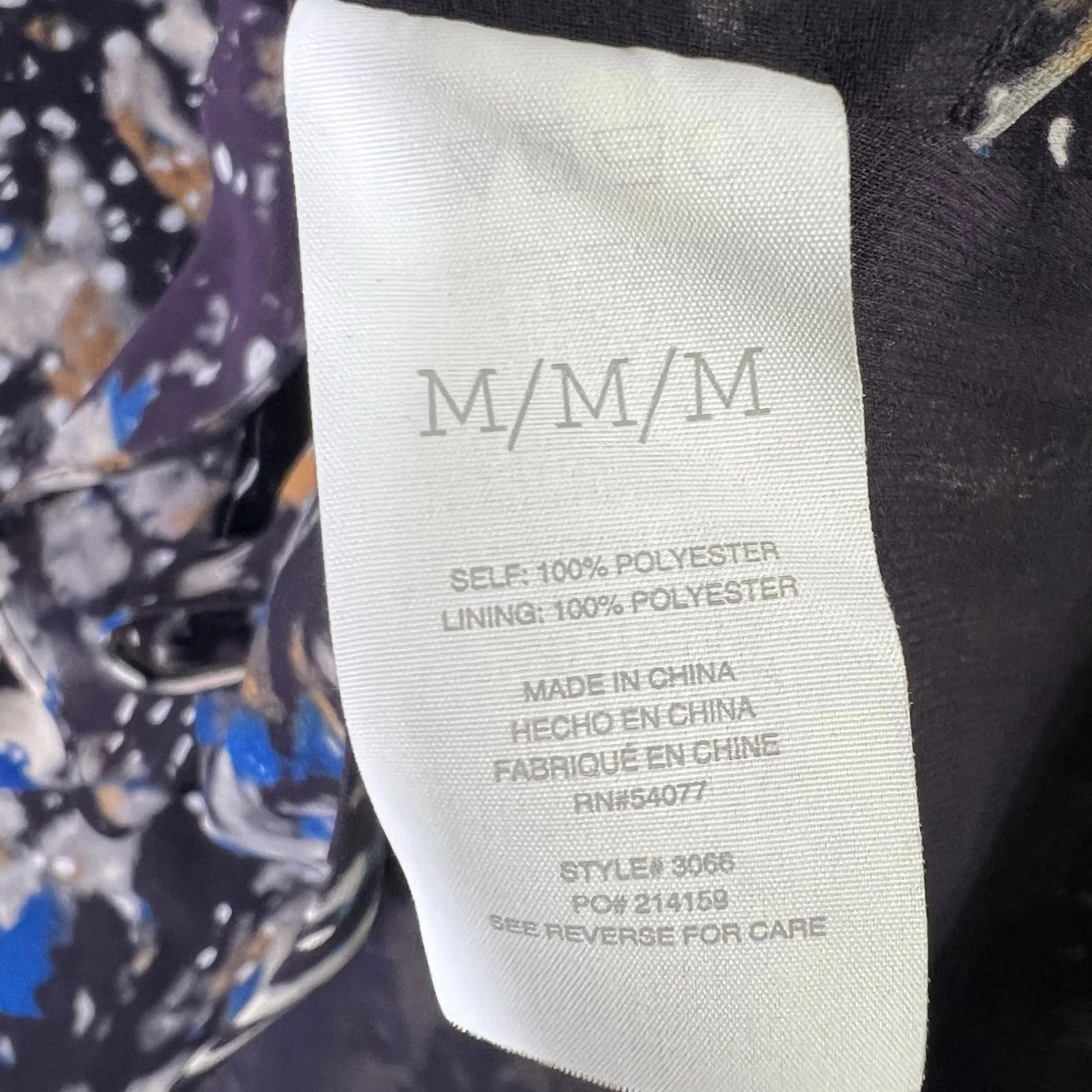 Cabi Ruffle Button Down Top Womens M Blue Multicolor Abstract Lightweight Lined - Image 6