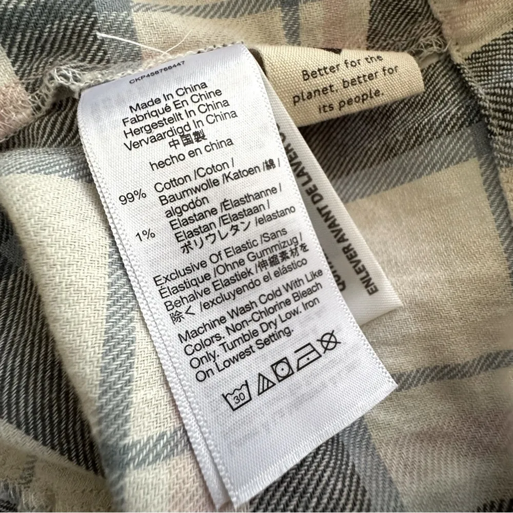 NWT Madewell Cotton Flannel Lucie Smocked Mini Dress in Lebaum Plaid Size XS - Image 8