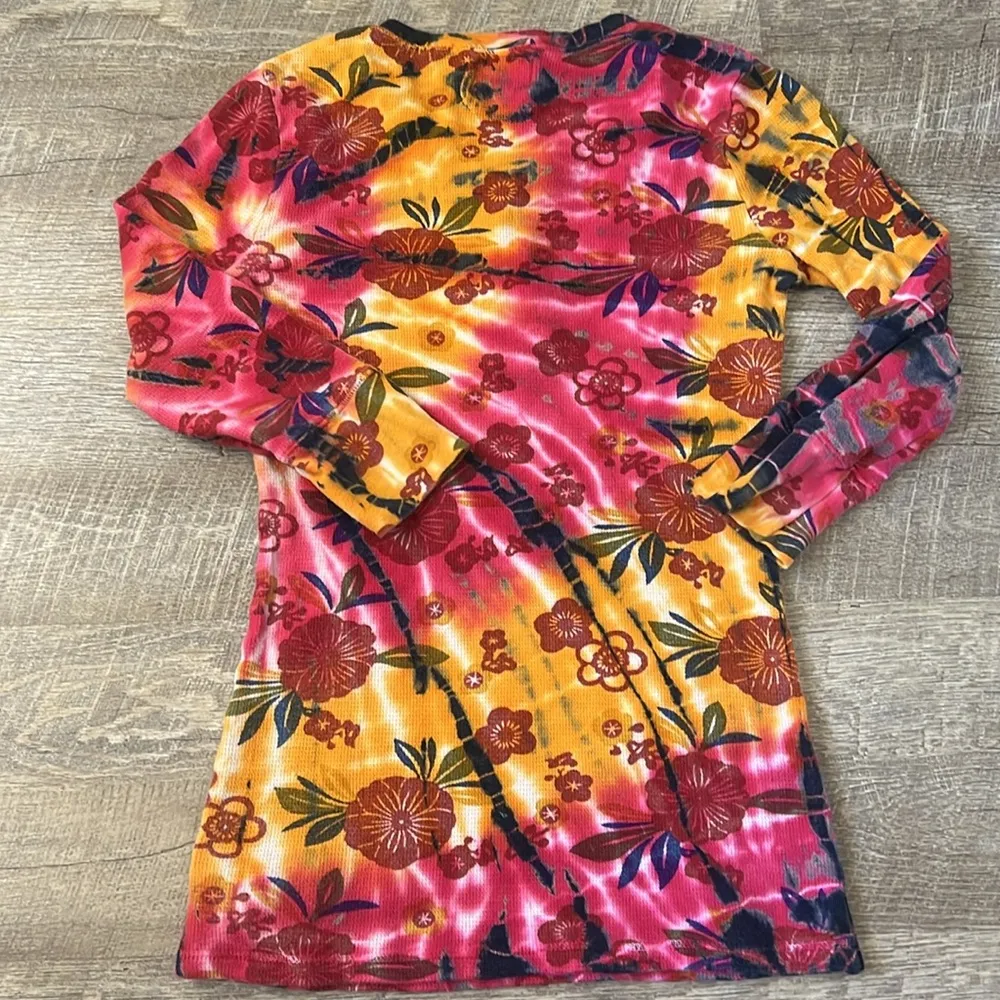 Lucky Brand Vintage Tye Dye Floral 3/4 Shirt Size Small - Image 5