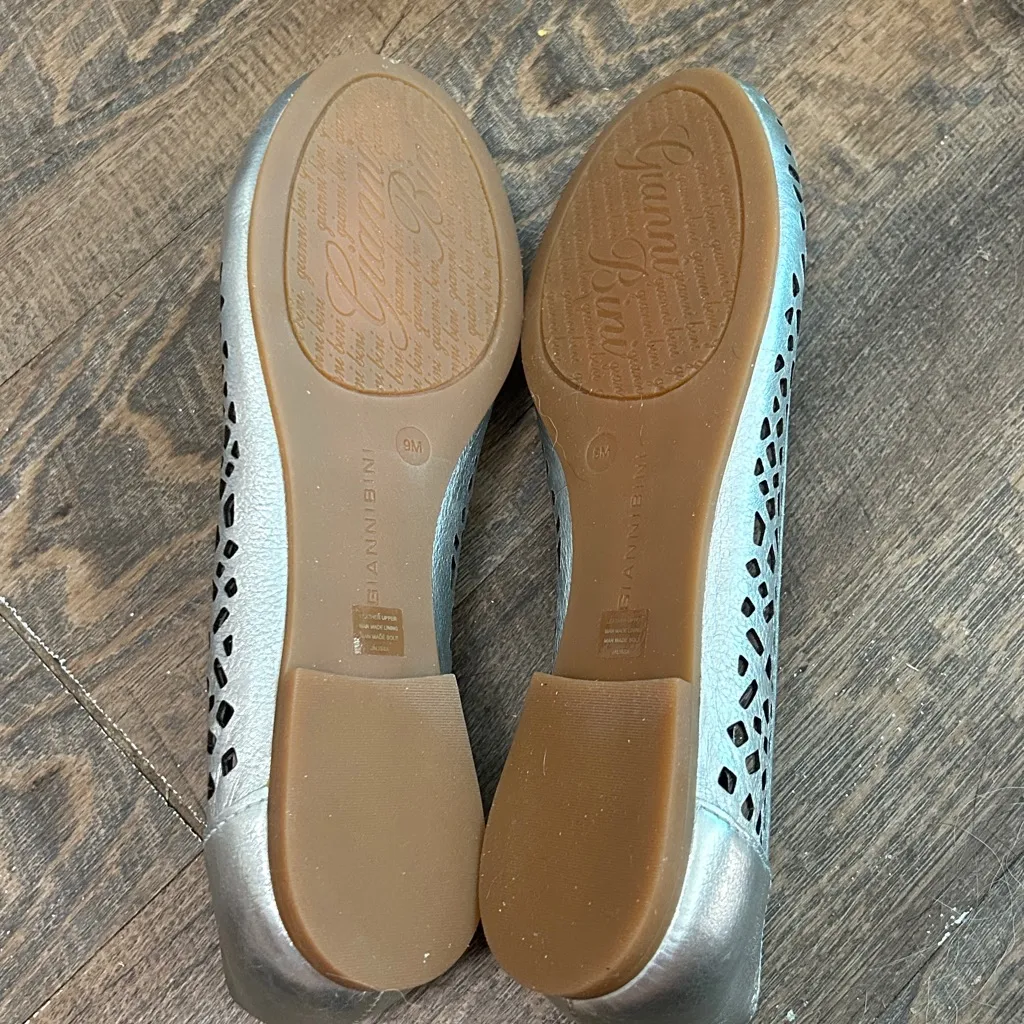 Gianni Bini-Ballet Flats- Perforated Sliver Size‎ 9 - Image 6