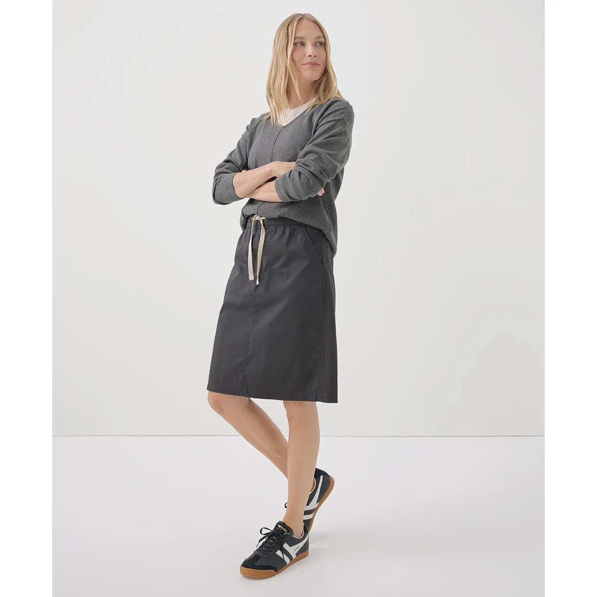 Pact Daily Twill Casual Cotton Knee Length Skirt Storm Gray Womens XXXL 3XL New - Image 14