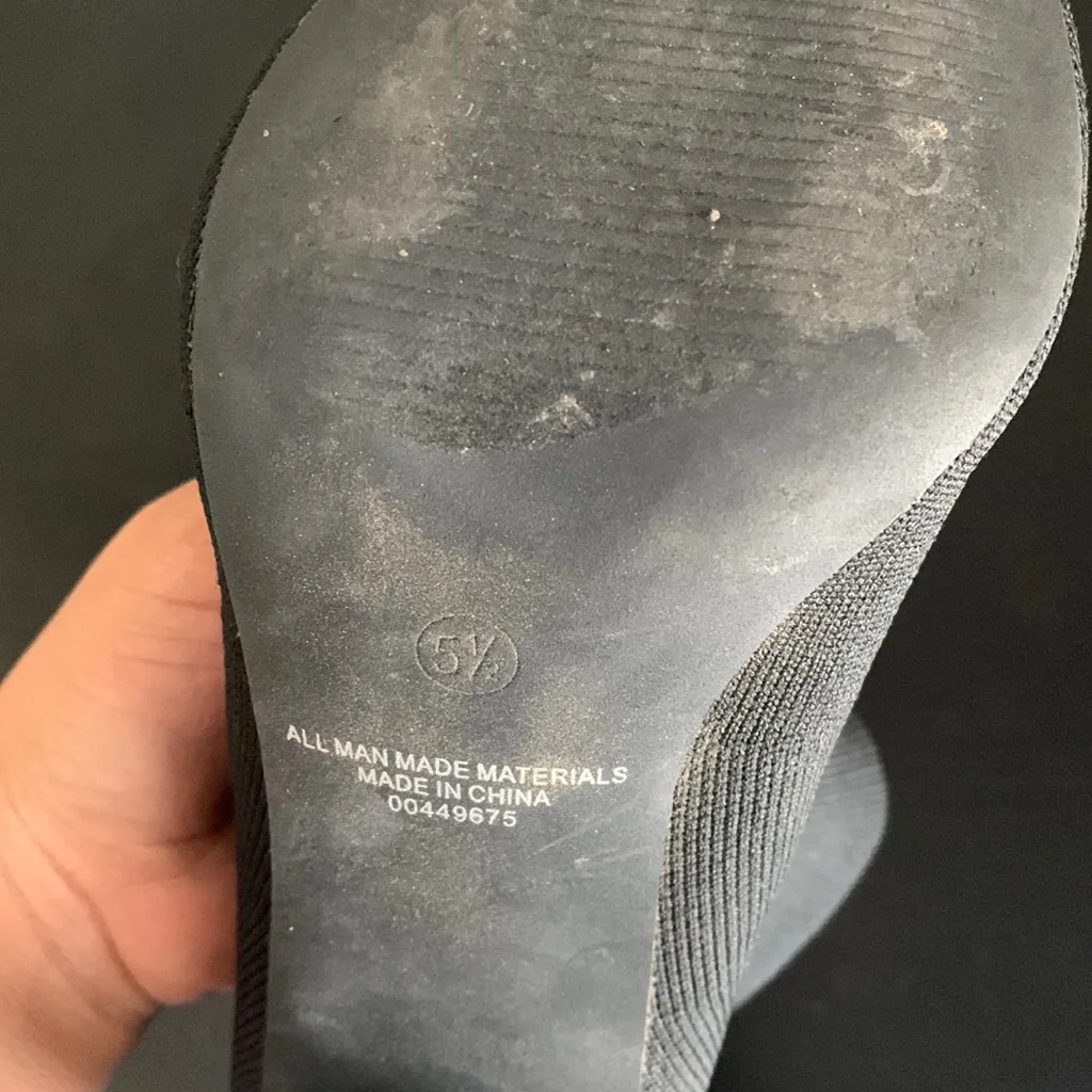 Black Sock Ankle Boots Size 5.5 - Image 5