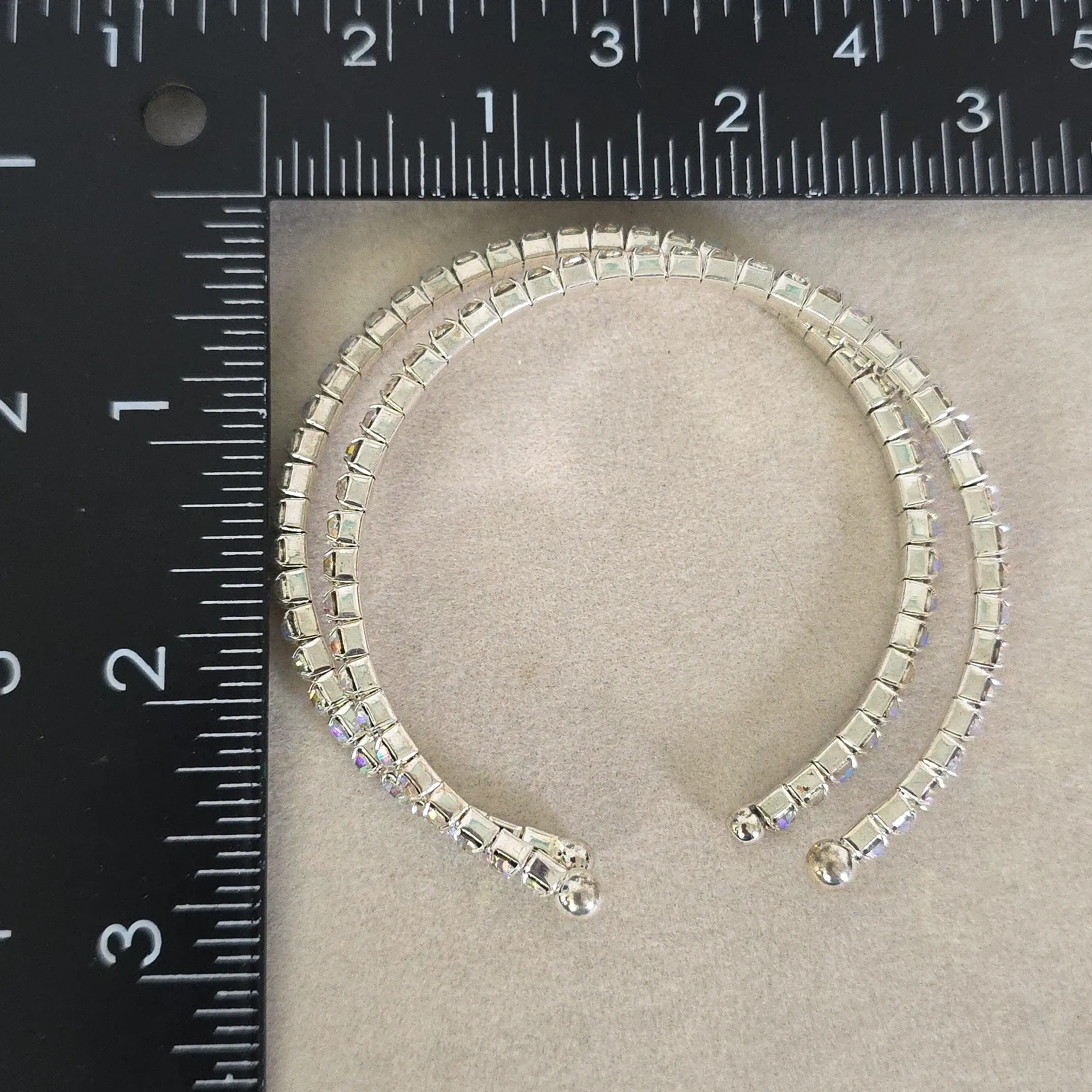 Silver with AB Iridescent Rhinestones Bracelets - Image 8