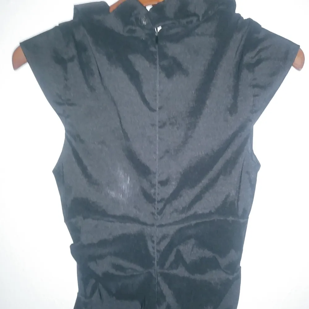 Xscape 6 S Taffeta Ruched Cocktail Capped Sleeves Dress in Black Funeral - Image 6