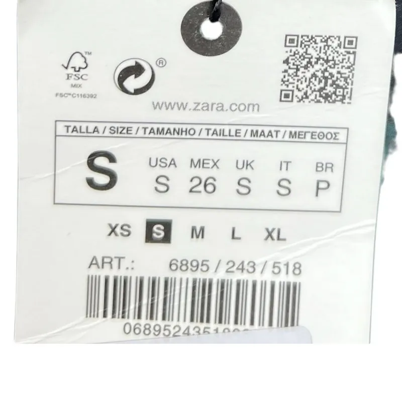 Zara Maxi Dress Tie Dye Printed Chiffon‎ Beaded Straps Green Size Small - Image 15