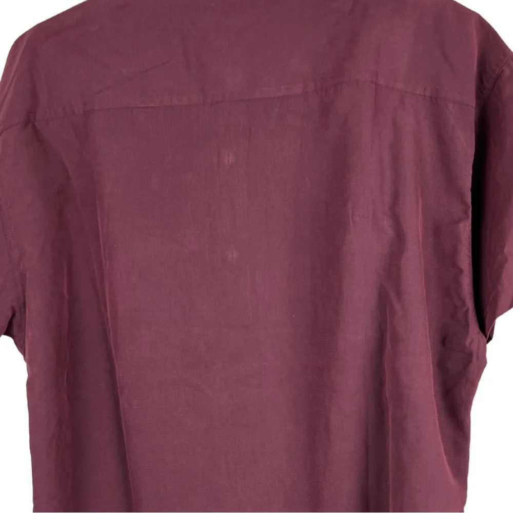 Tri Mountain outdoor women’s short sleeve button up hiking work size XL burgundy Red - Image 3
