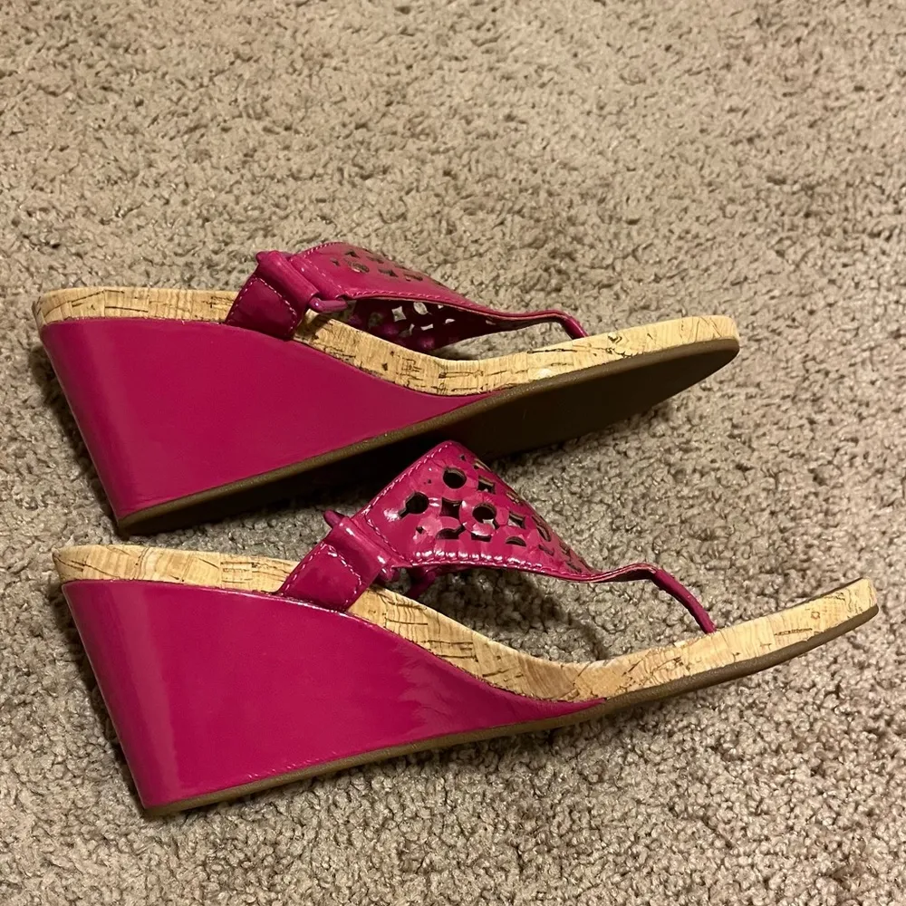 Pink and Tan Coach Wedge-heeled Sandals - Image 4