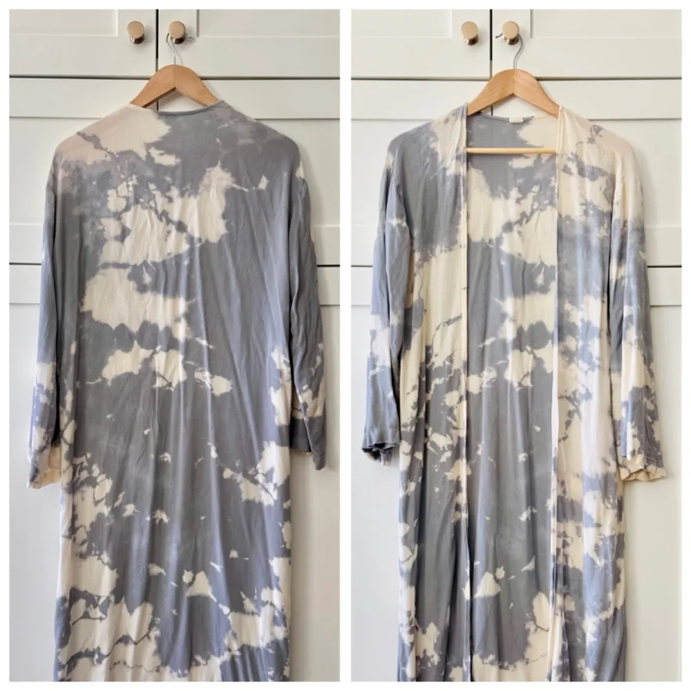 SURF GYPSY Cloudy Tie-Dye (Bleach Dyed) Open Front Resort Cover-Up Duster, sz. S - Image 2