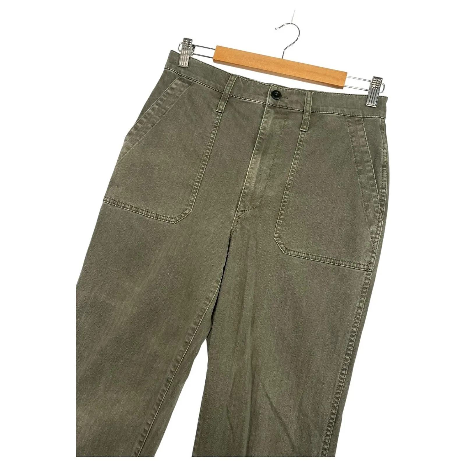Madewell Pants Womens 28 Green High Rise Straight Utility Pocket Casual Stretch - Image 8