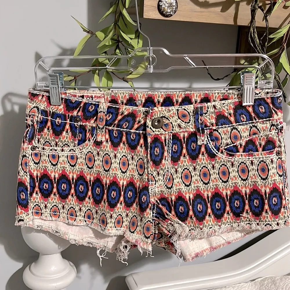 1st Kiss Shorts Denim Tribal Jean Shorts Colorful Womens 5 - Image 4