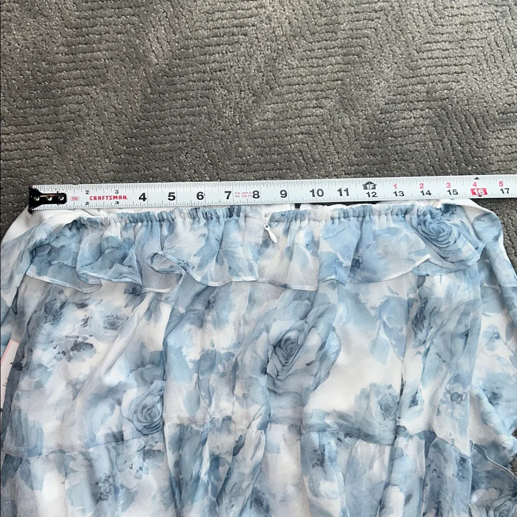 New AQUA Ruffle Trim Maxi Dress - Exclusive, Size Medium, Floral Dress - Image 13