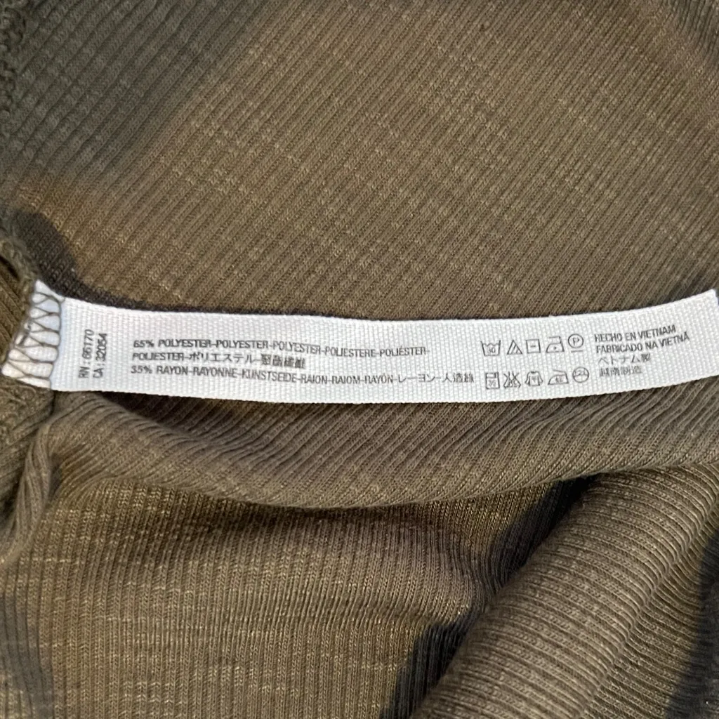 Free People FP Beach Cover Up Mini Dress Women XS Olive Green Ribbed‎ Tank Swing - Image 6