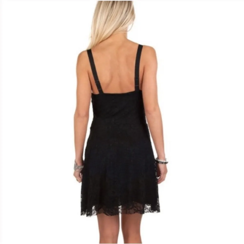 Free People Black Fit’n’Flare All Over Lace Mini Dress size M - Image 9