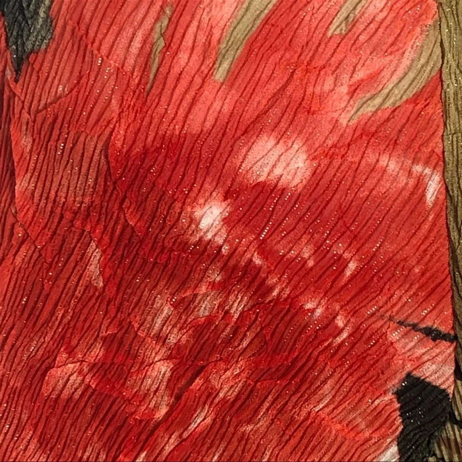 Vintage Alberto Makali Y2K Crinkle Abstract Sequin Blouse Brown Pink Small NWOT - Image 8