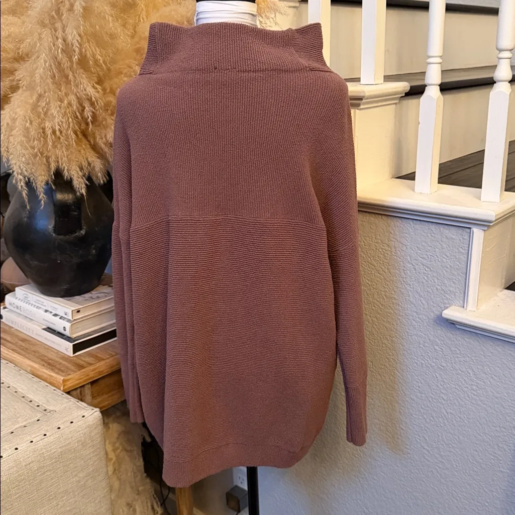 Free People Oversized Ottoman Slouchy Tunic Sweater Dress in Nutmeg Size XS - Image 6