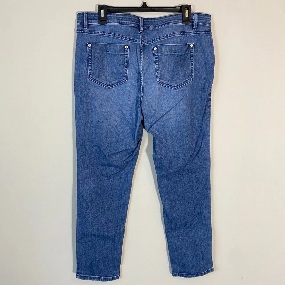 J. Jill Women's Size 14 Authentic Fit Slim Ankle Casual Stretch Denim Blue Jeans - Image 10