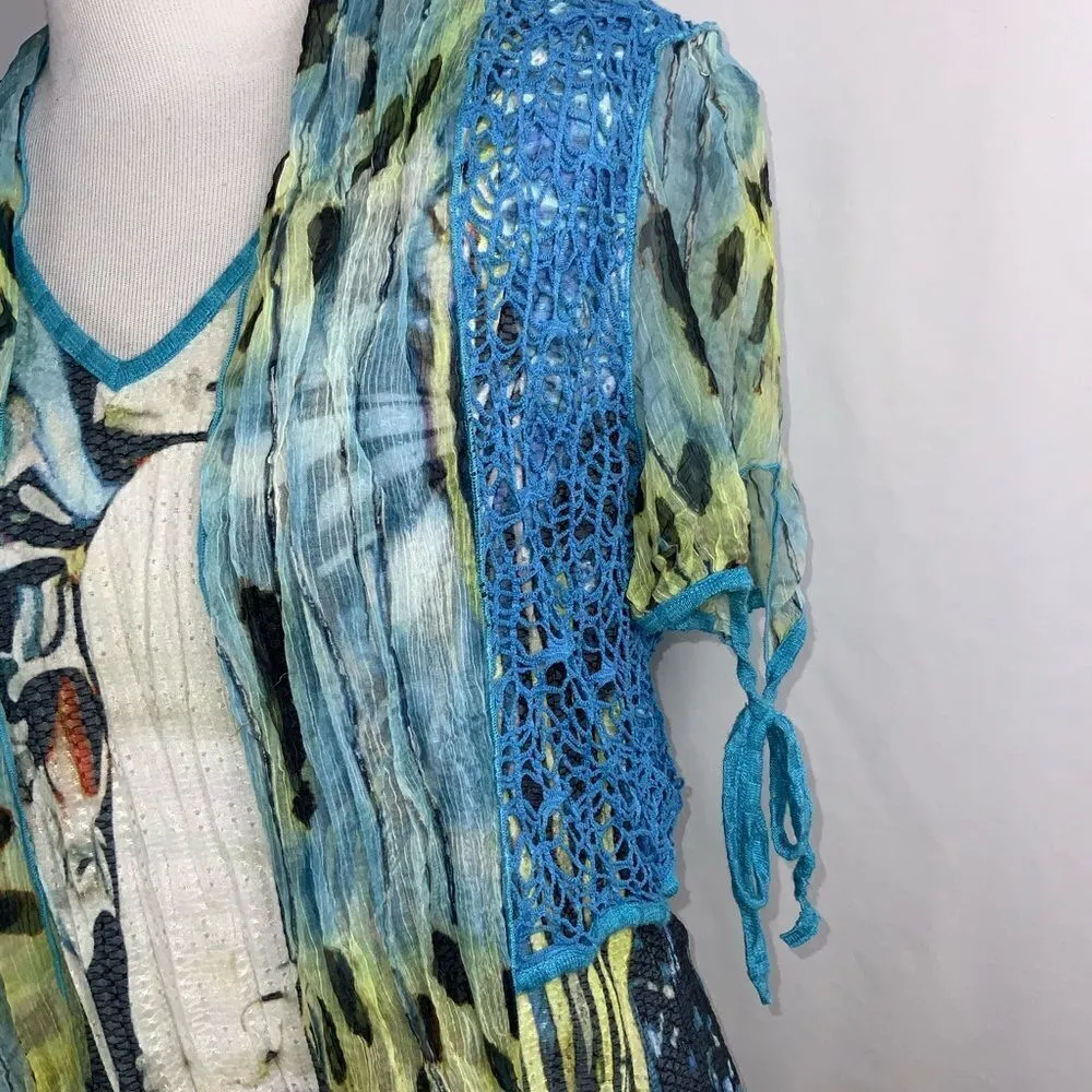 Fleur De Lis Colorful Lightweight Flowy Contemporary Anywhere Dress M Yellow Size M - Image 3