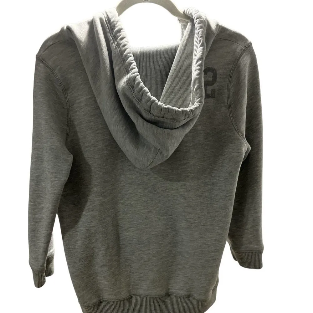 Abercrombie & Fitch Distressed Pullover Hoodie Heather Grey Small - Image 3
