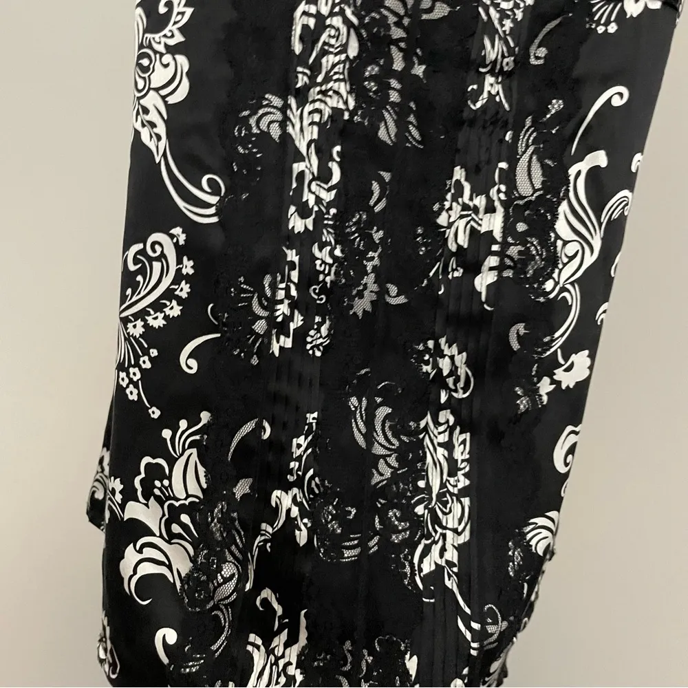 White House Black Market Babydoll Cami Camisole Floral Lace Silk Sleeveless Y2K - Image 4