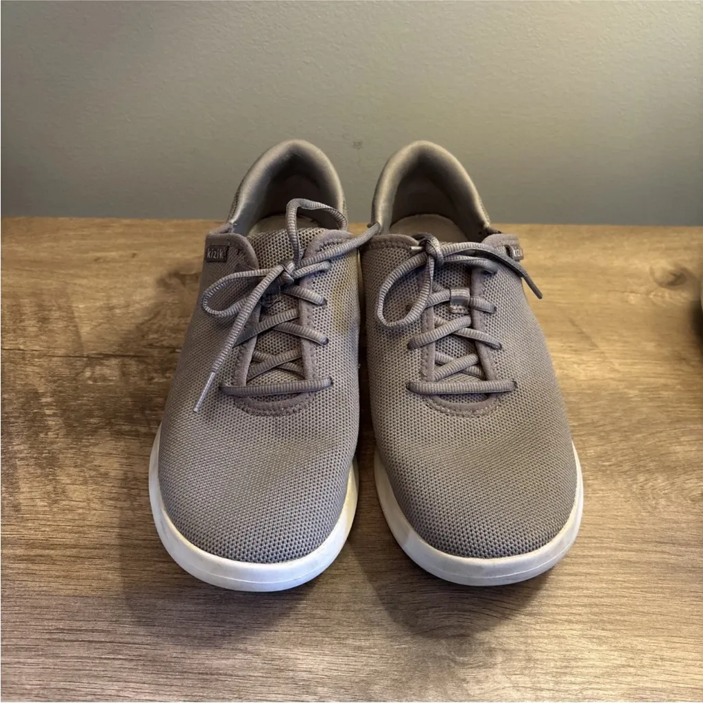 Kizik Madrid Eco Knit Men’s 6.5/Women’s 8 Wide Grey Lace Up Sneakers Shoes Gray - Image 3