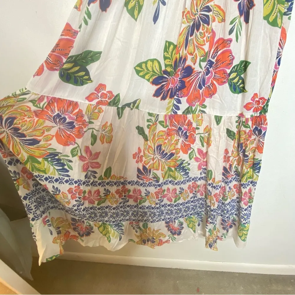 ANGIE Floral Maxi Adjustable Straps Dress with chest cutout NWT Pink - Image 5