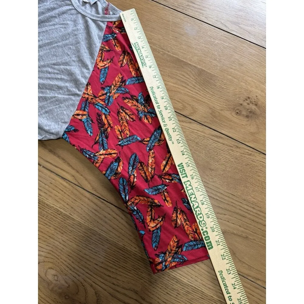 Lularoe 3/4 Sleeve Knit Raglan T-Shirt Casual Feather Top Women Size XL Bohemian - Image 7