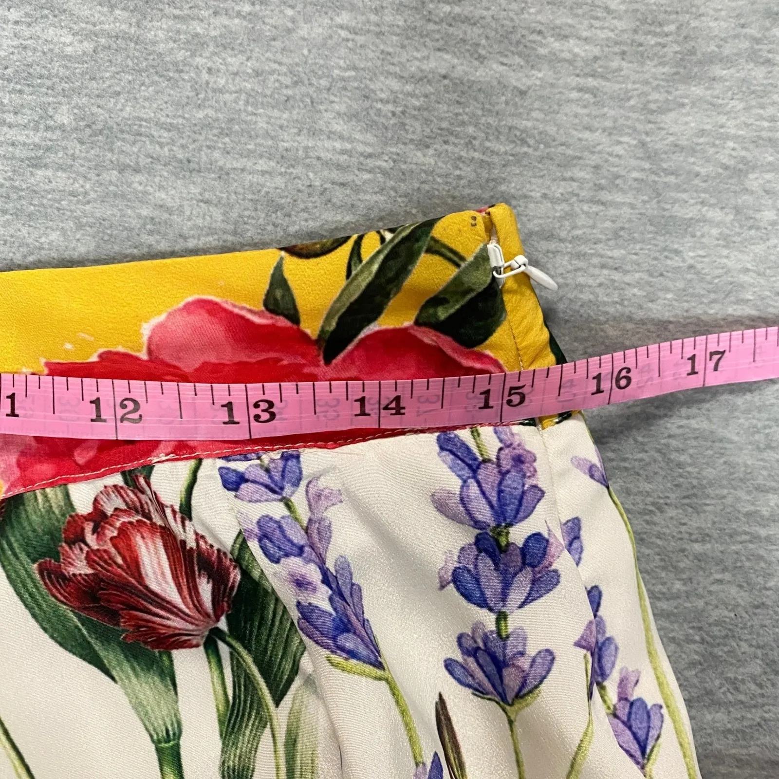 Rococo Sand Floral Maxi Skirt Size 8 Yellow White Colorful Print Boho Beachy - Image 5