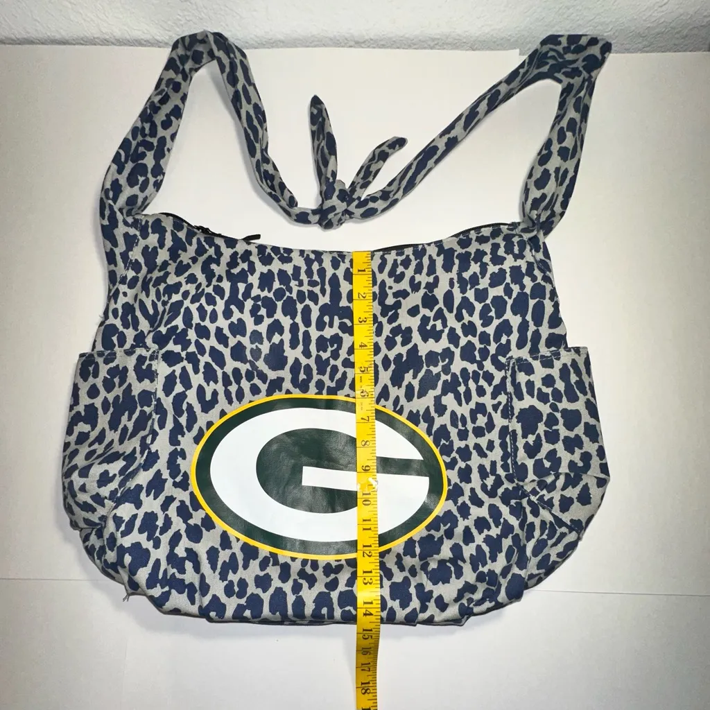 NFL Green Bay Packers‎ Tailgate Canvas Tote Bag Purse Football Beach Gym Leopard - Image 2