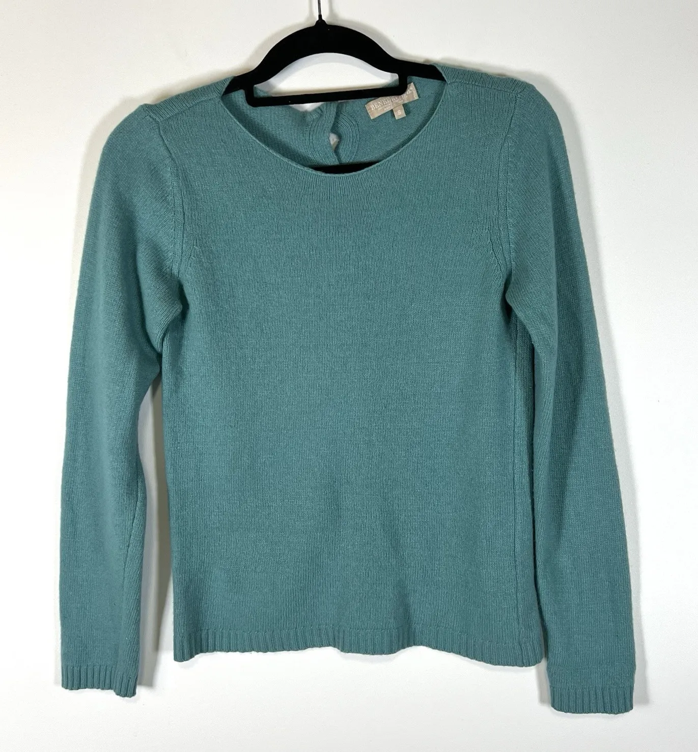 Benedetta B Made In Italy Green Cashmere Wool Blend Sweater Size S Button Back - Image 1