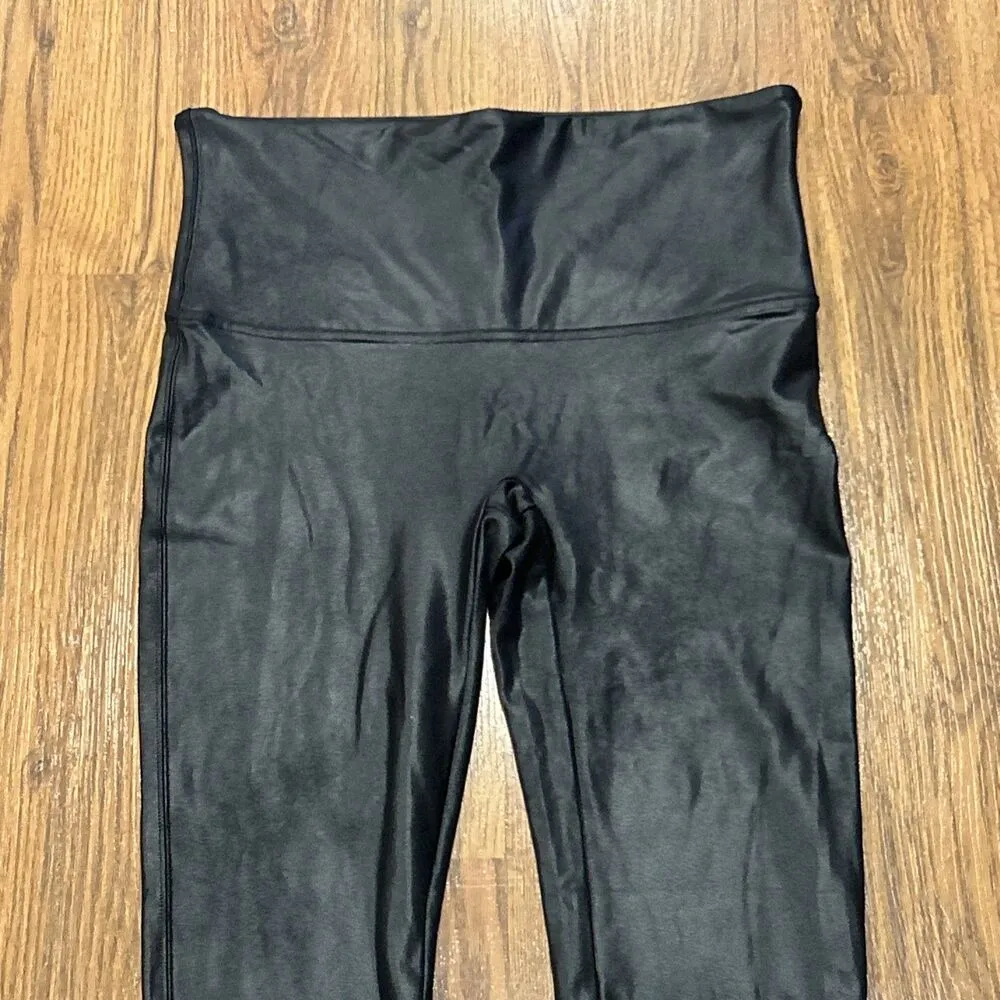 SPANX Leggings Womens 1X Faux Leather Shiny Black Style 2437P Stretch - Image 6