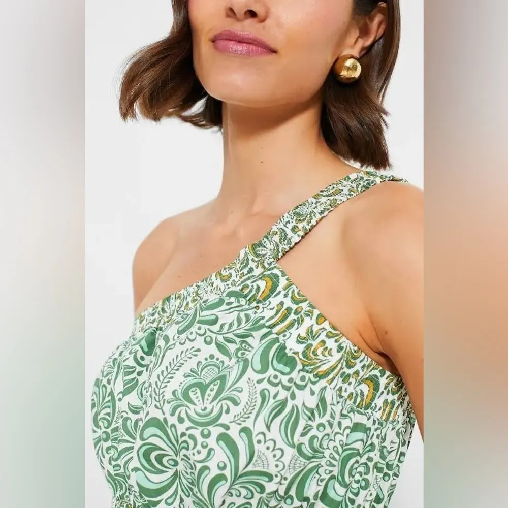 Hyacinth House Gina Crop Top Size S NWT Green Floral One Shoulder Cotton Boho - Image 6