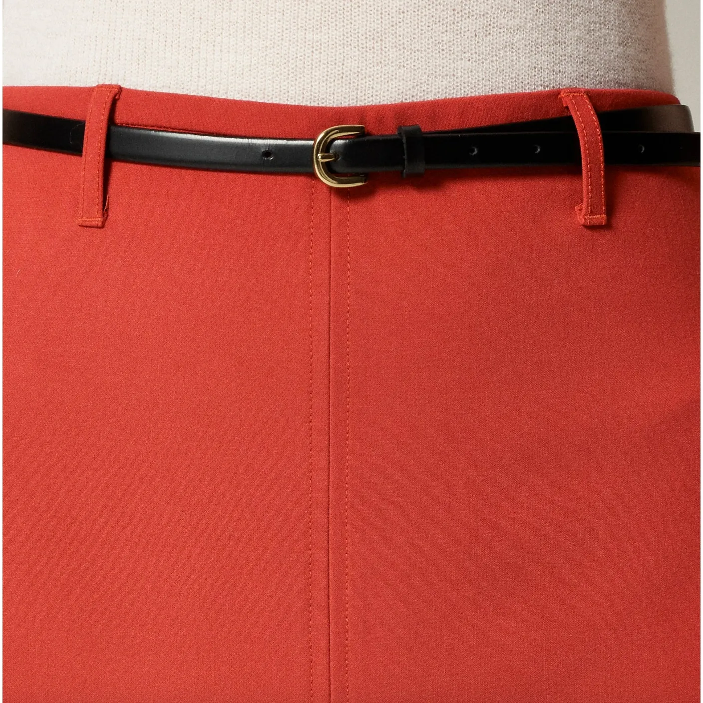 NEW J.Crew Pencil Midi Skirt Four Season Stretch Minimalist Brick Red US 2 - Image 3