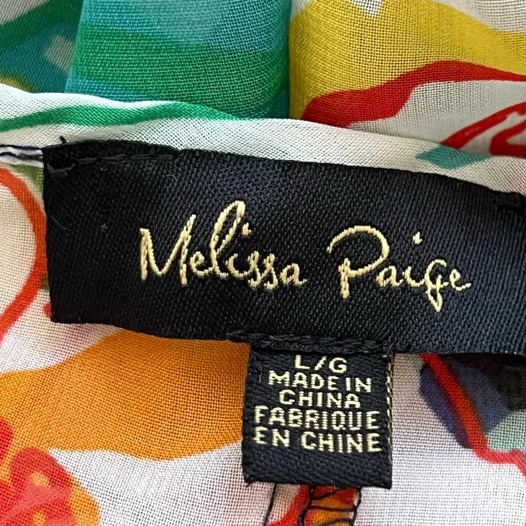 Melissa Paige floral Cold Shoulder Top tunic Multicolor coverup tropical beachy - Image 8