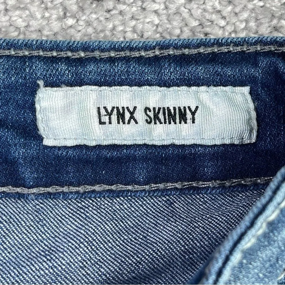 Daytrip Lynx Jeans Women’s 23 Blue Skinny Low Rise Dark Wash Denim Distressed - Image 6