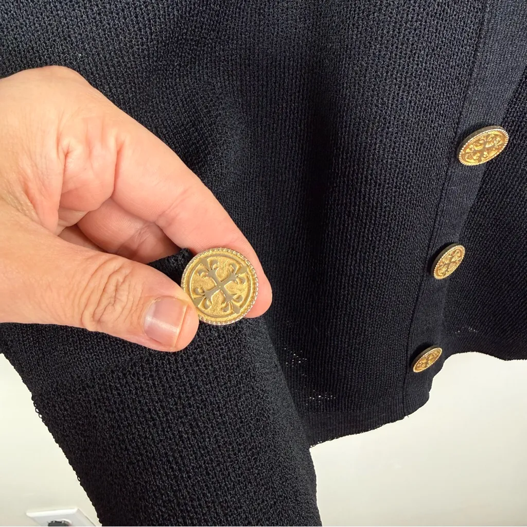 Vintage I. Magnin x Castleberry Black Knit Jacket Size L - Image 6