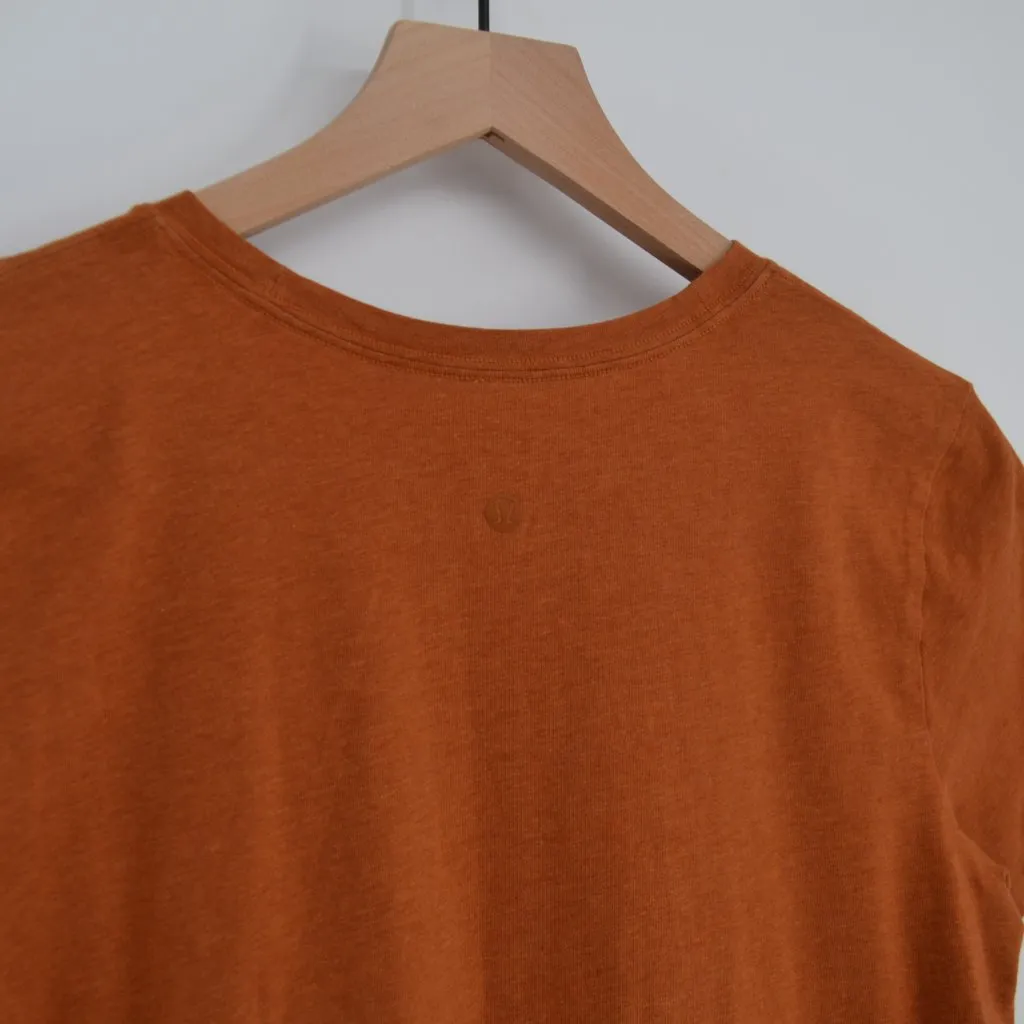 Lululemon Love Crew T-Shirt Heathered Brown Women's S Pima Cotton Short Sleeve - Image 3