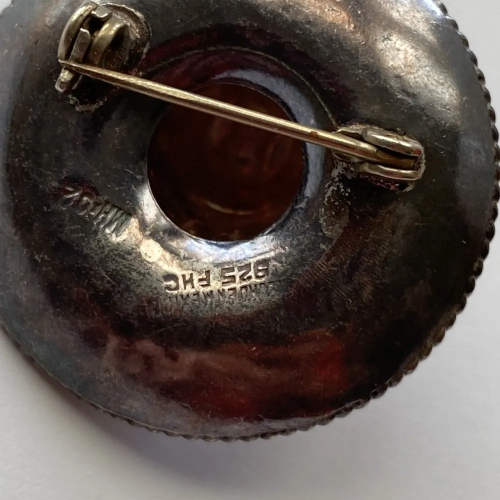 Silver Floral Sombrero Brooch .925 Made in Mexico lapel pin vintage - Image 4