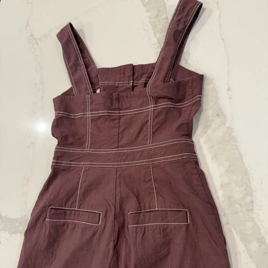 Maeve by Anthropologie The Colette Portside Button Front Jumpsuit Womens 2 Brown - Image 10