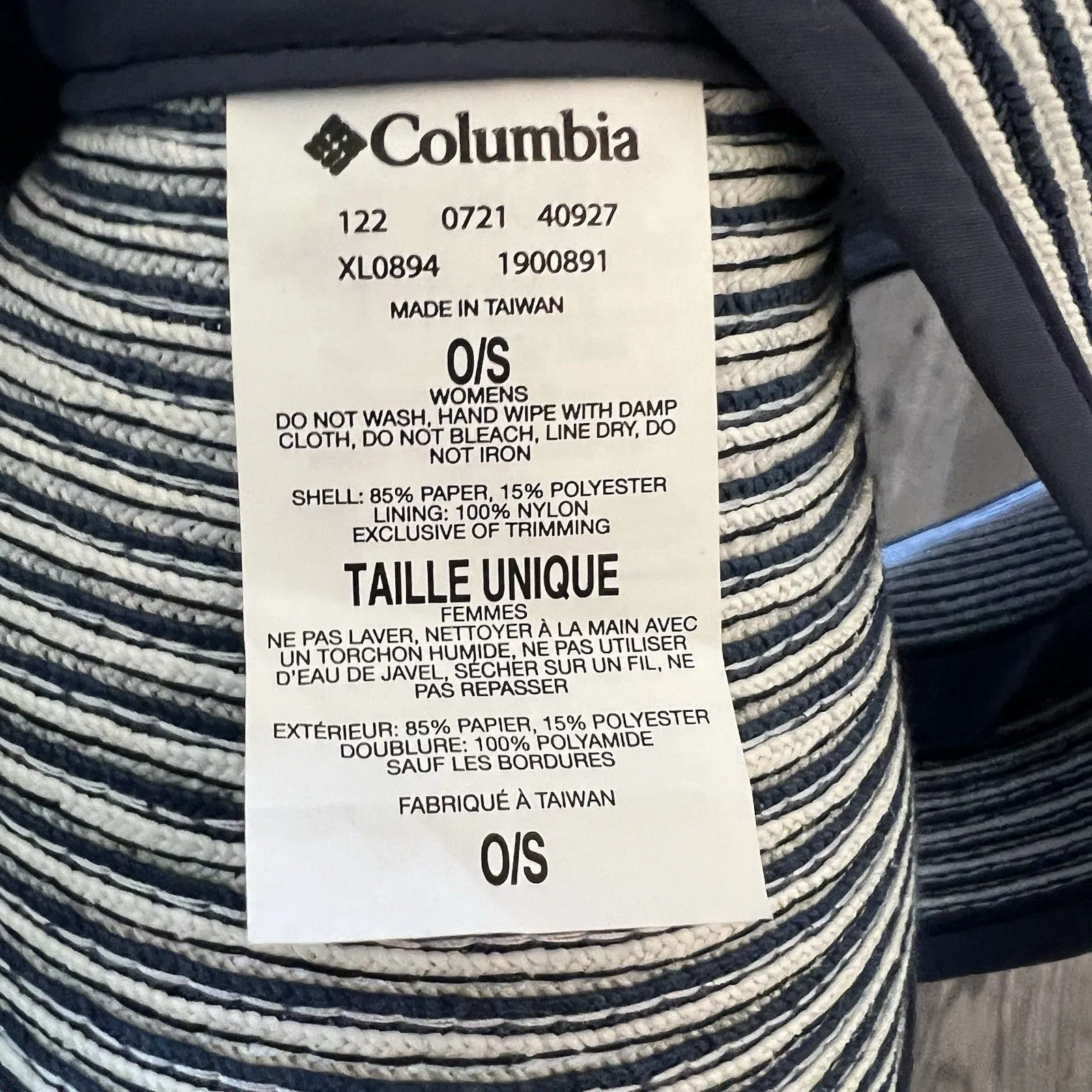 Columbia Women's OS Blue White Global Adventure Packable Visor Sun Protection - Image 3