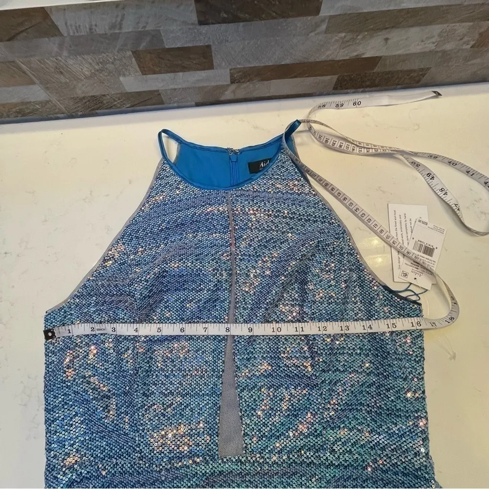 AIDAN Mattox Sequin Halter Mini Dress with Cutout Sz 10 - Image 11