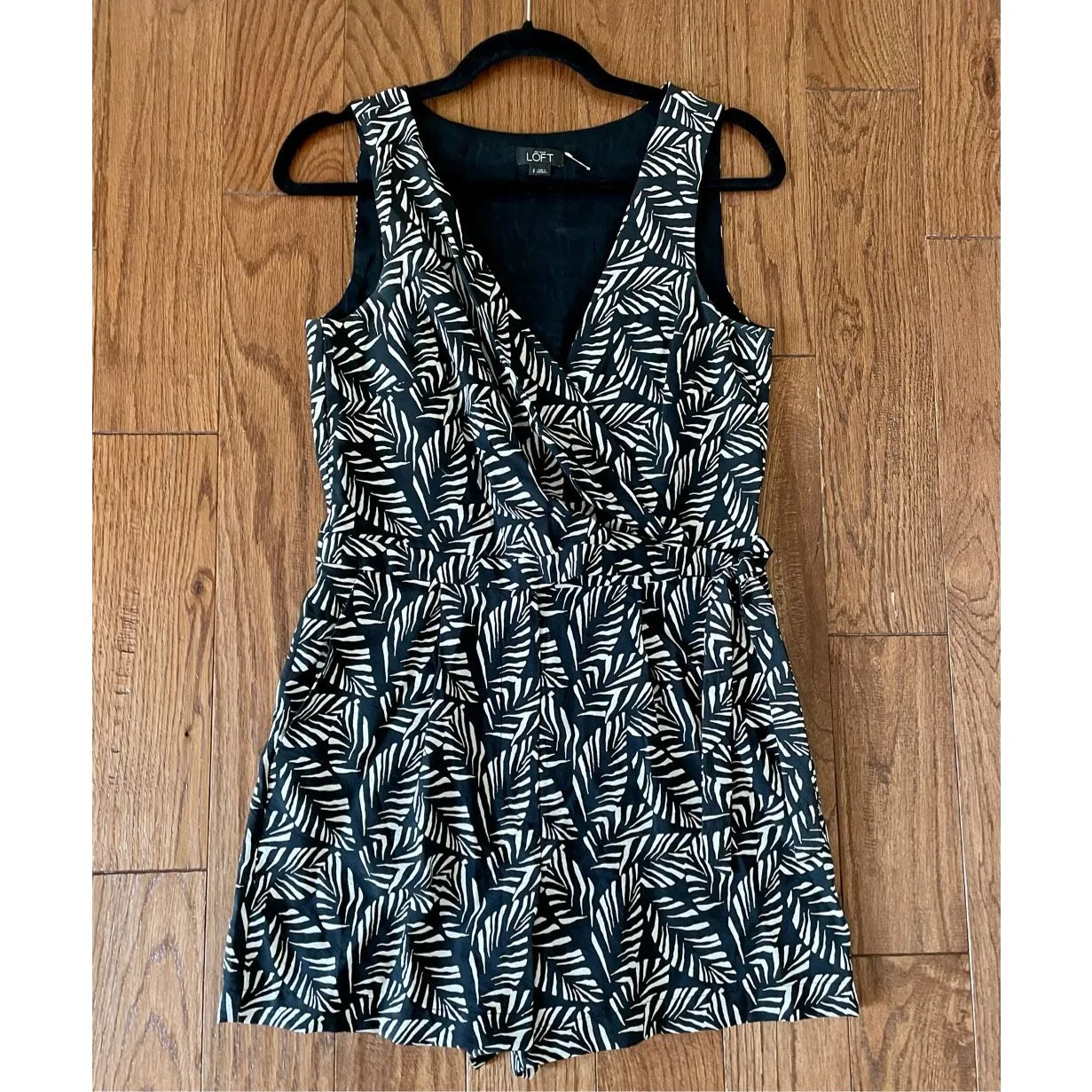 Loft tropical palm leaf black and white romper 2 - Image 10