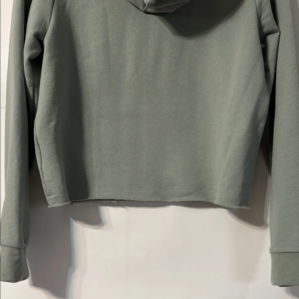 Women’s  Cropped Fleece Sunset Logo Hoodie Green Size M - Image 8