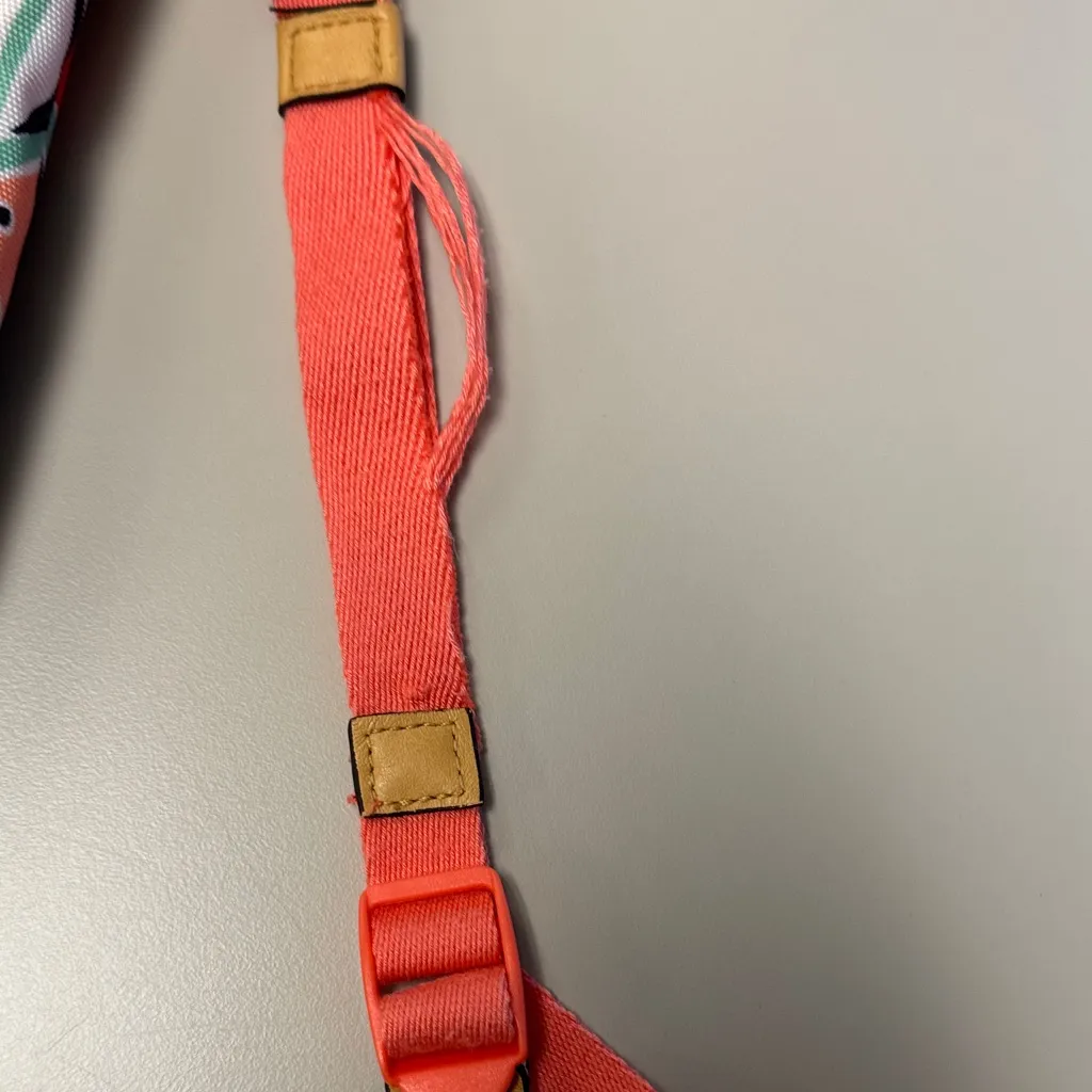 Vera Bradley Coral and Teal Go  Fish Print Backpack - Image 8